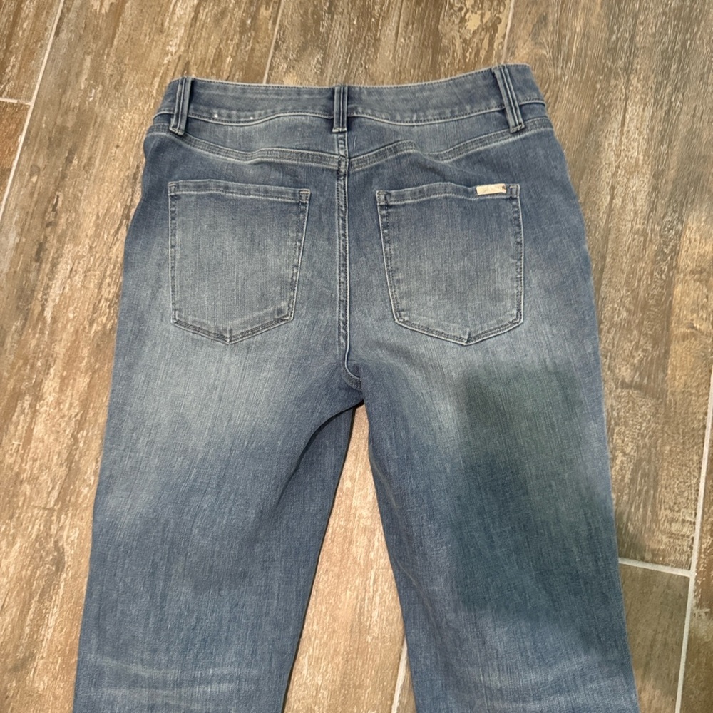 White House Black Market Gray Embellished Cropped Jeans - Picture 8 of 9